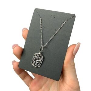 Silver tree necklace